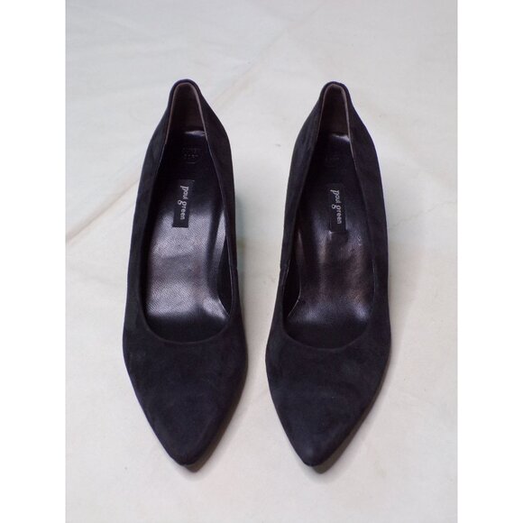 🆕PAUL GREEN Super Soft Pointed Toe Heel Pump Shoes 10 Black Suede - Picture 5 of 10